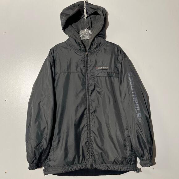 Vintage SouthPole Reversible Bomber Winter Gray Coat Jacket Men’s Size XL - Picture 1 of 7